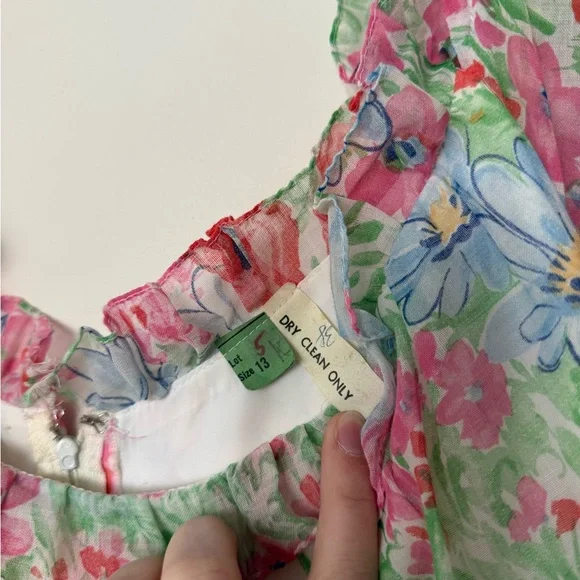 Vintage 1970s Pastel Floral Garden Maxi Dress Sheer Peasant Sleeve Womens Sz Lg - Picture 13 of 15